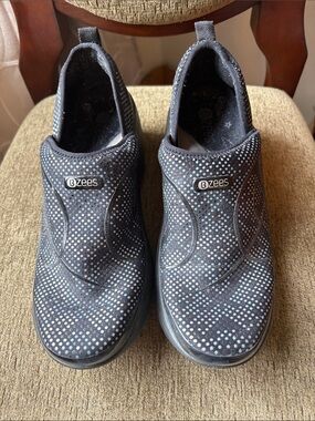 Bzees Black Slip-On Loafers with Light Dot Accents